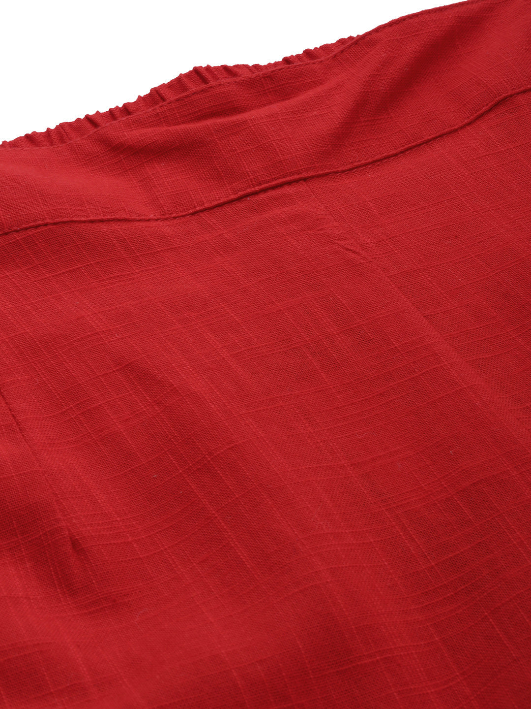 Women Red Straight Fit Solid Regular Trousers | LASVINI - Redefining Indian Fashion with Elegance