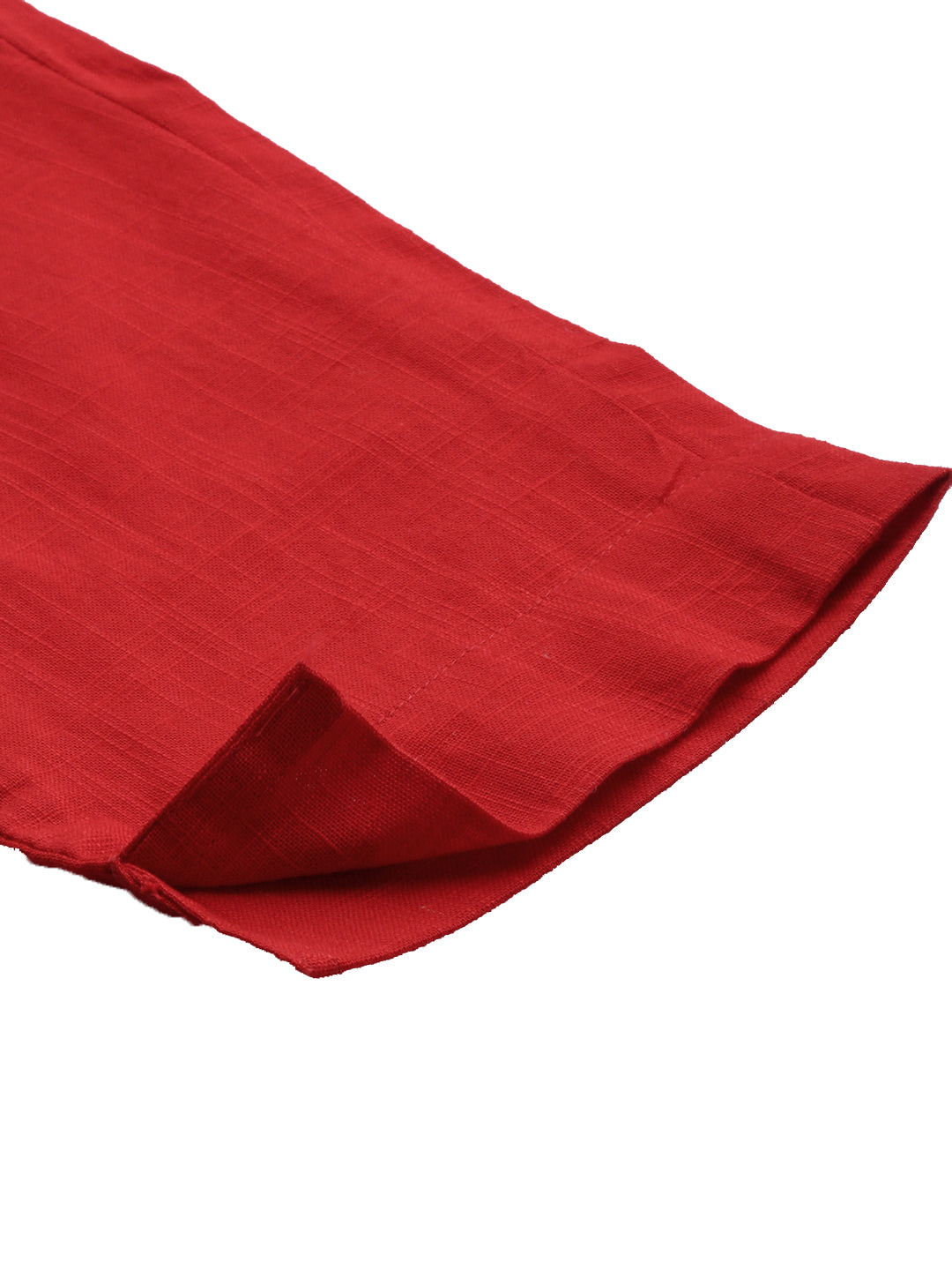 Women Red Straight Fit Solid Regular Trousers | LASVINI - Redefining Indian Fashion with Elegance