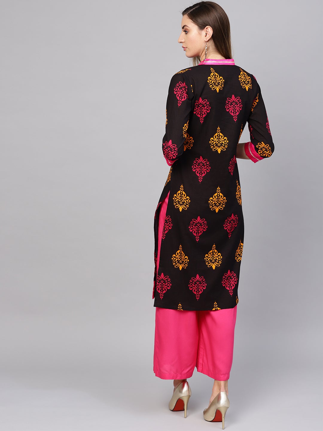 Women'S Printed Black Cotton Kurti | LASVINI - Redefining Indian Fashion with Elegance