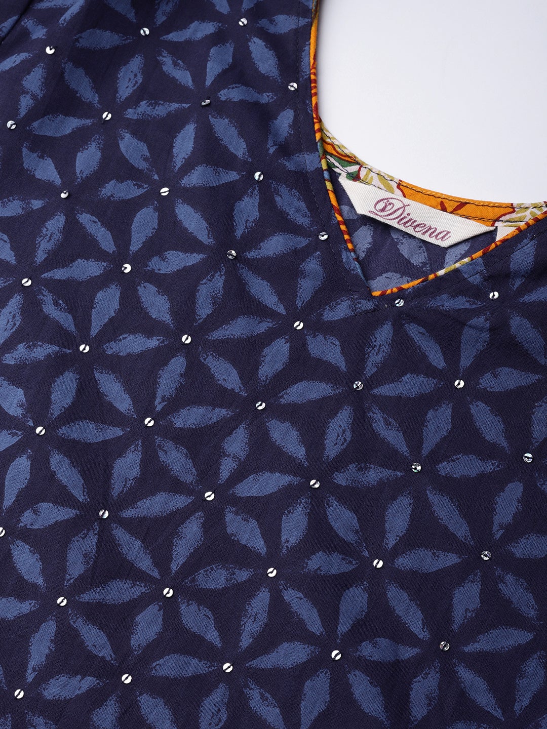 Women'S Gorgeous Blue And Mustard Anarkali | LASVINI - Redefining Indian Fashion with Elegance