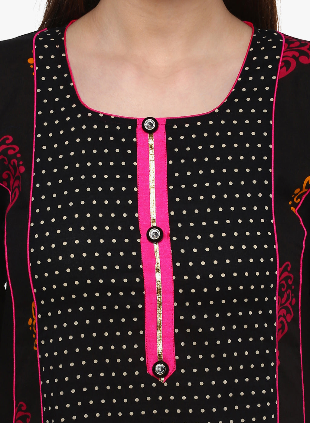 Women'S Black Printed A-Line Rayon And Cotton Kurta | LASVINI - Redefining Indian Fashion with Elegance