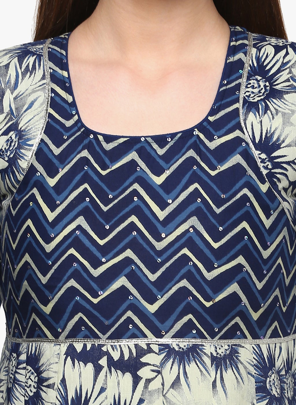 Women'S Indigo Printed Anarkali | LASVINI - Redefining Indian Fashion with Elegance