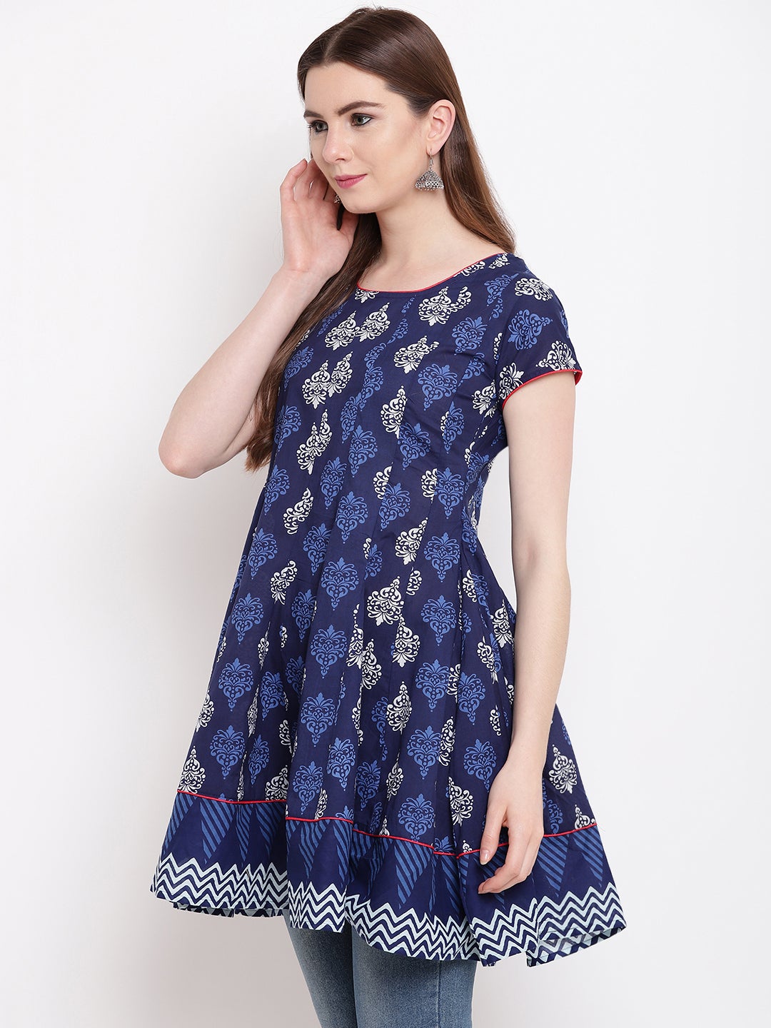 Women'S Indigo Short Kurti | LASVINI - Redefining Indian Fashion with Elegance