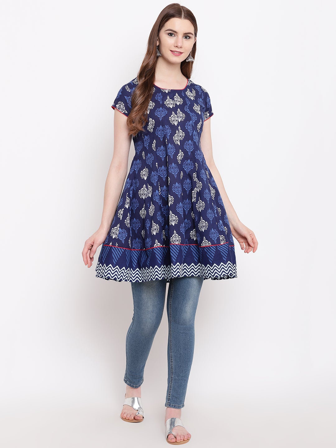 Women'S Indigo Short Kurti | LASVINI - Redefining Indian Fashion with Elegance