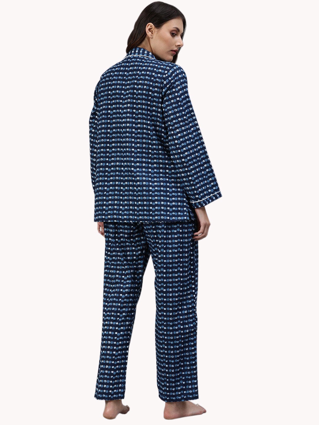 Women'S Blue Printed Nightsuit | LASVINI - Redefining Indian Fashion with Elegance
