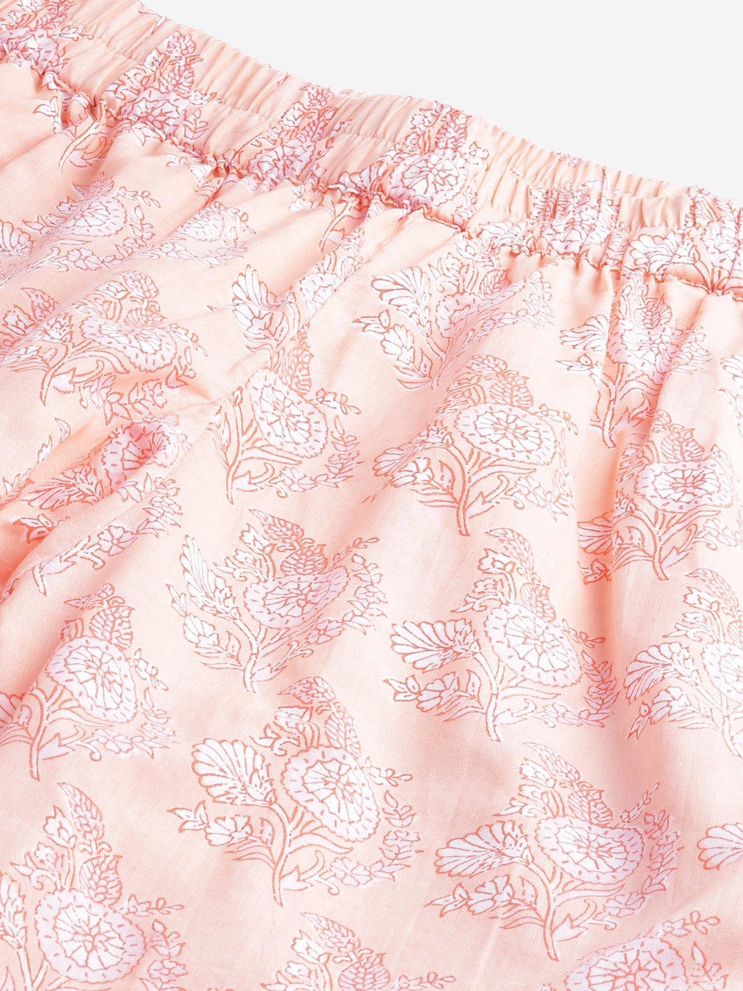 Women'S Peach Printed Cotton Nightwear | LASVINI - Redefining Indian Fashion with Elegance
