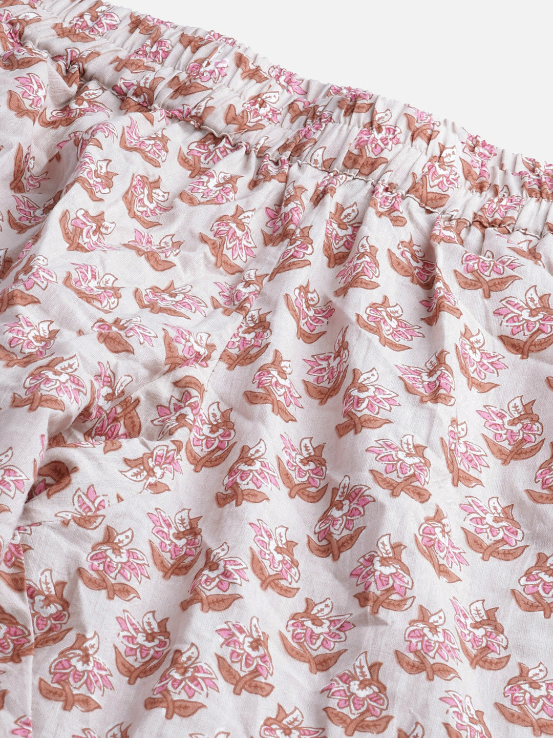 Women'S Floral Pink Motif Cotton Nightsuit | LASVINI - Redefining Indian Fashion with Elegance