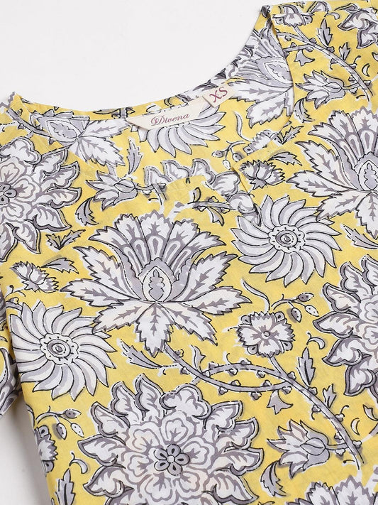 Yellow Printed Loungewear/Nightwear | LASVINI - Redefining Indian Fashion with Elegance