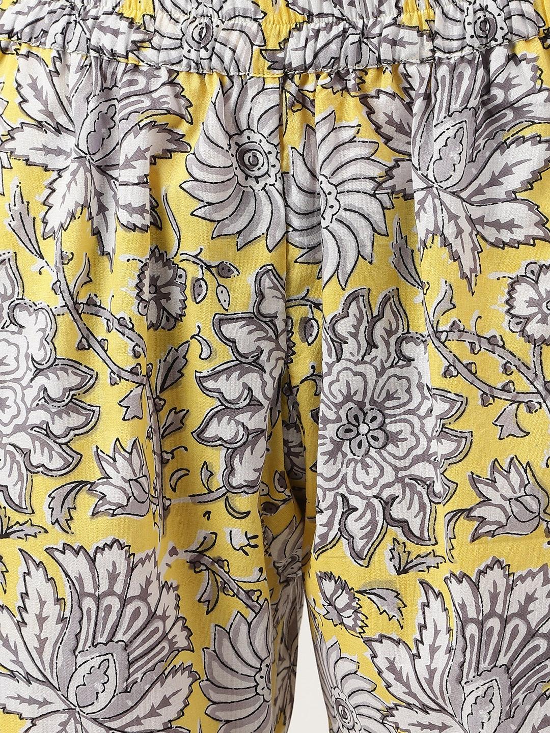 Yellow Printed Loungewear/Nightwear | LASVINI - Redefining Indian Fashion with Elegance