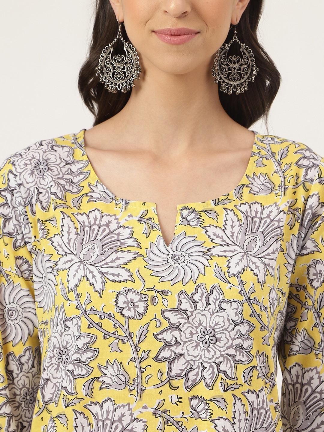 Yellow Printed Loungewear/Nightwear | LASVINI - Redefining Indian Fashion with Elegance