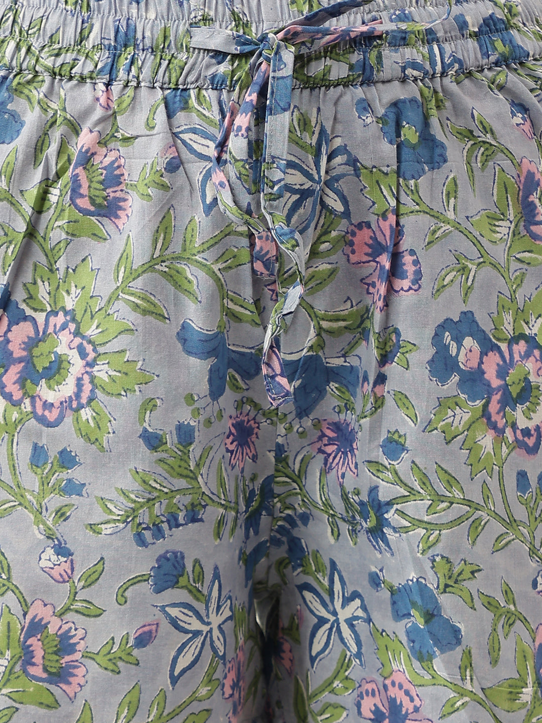 Floral Printed Sleeveless Pure Cotton Short Night Suit | LASVINI - Redefining Indian Fashion with Elegance