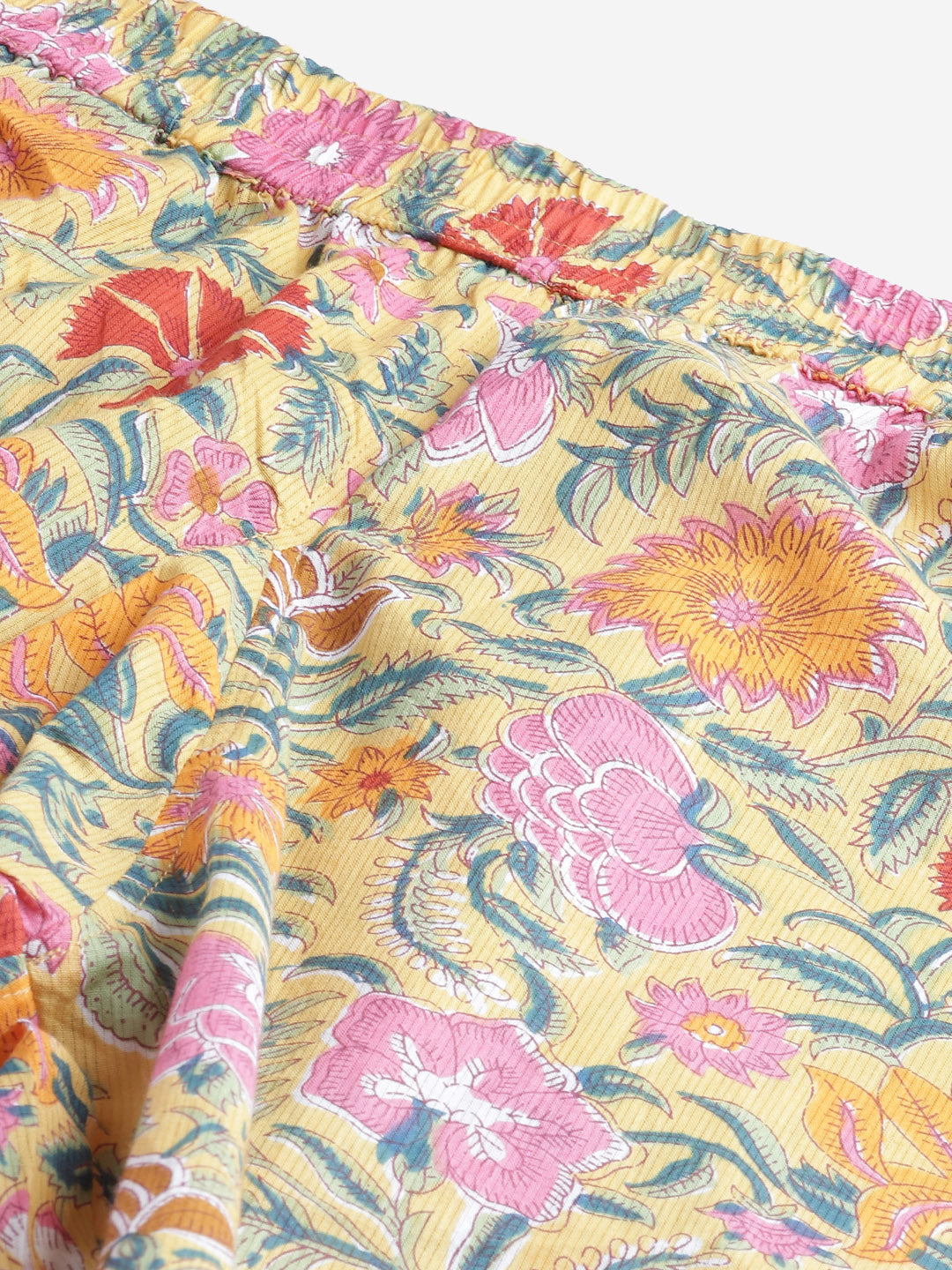 Women'S Yellow Printed Cotton Night Wear | LASVINI - Redefining Indian Fashion with Elegance