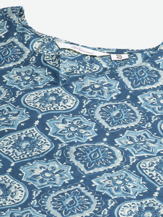 Women'S Indigo Cotton Nightwear/Loungewear | LASVINI - Redefining Indian Fashion with Elegance