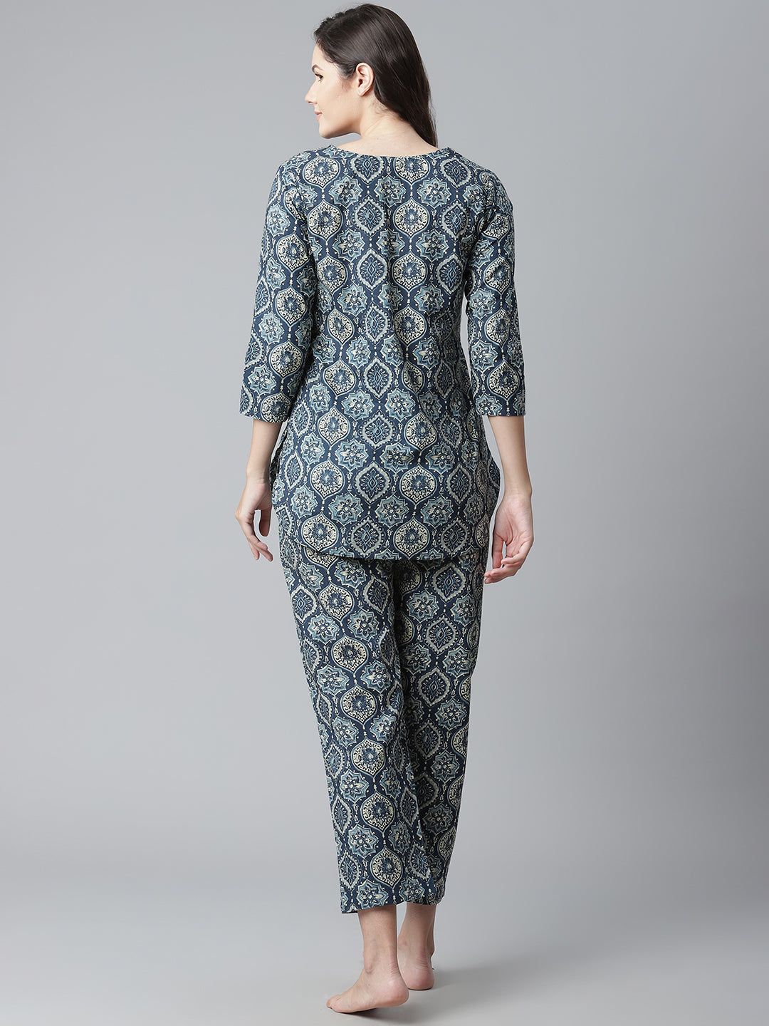 Women'S Indigo Cotton Nightwear/Loungewear | LASVINI - Redefining Indian Fashion with Elegance