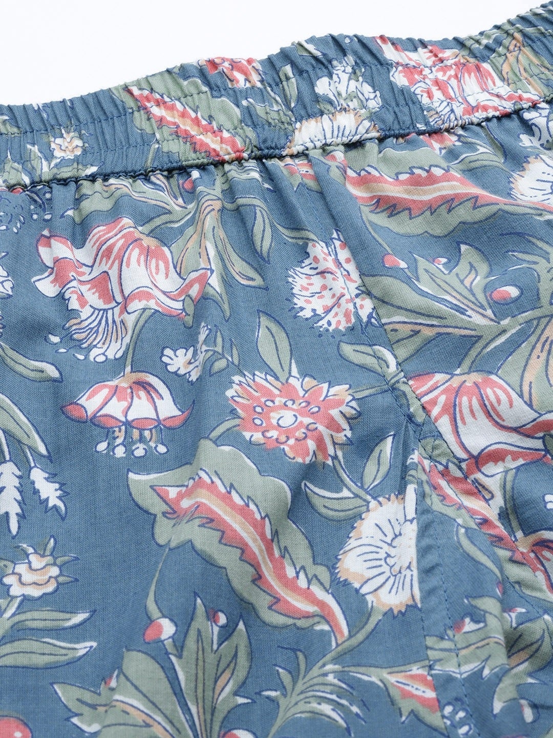 Women'S Blue Printed Cotton Nightwear | LASVINI - Redefining Indian Fashion with Elegance