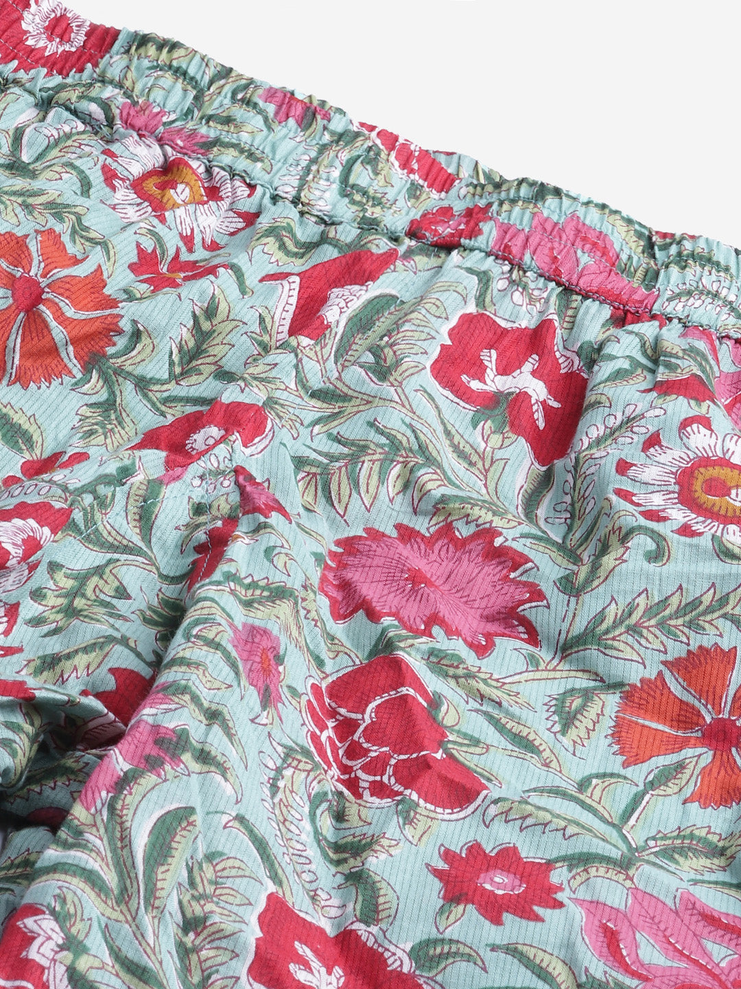 Women'S Green Floral Print Cotton Nightwear | LASVINI - Redefining Indian Fashion with Elegance