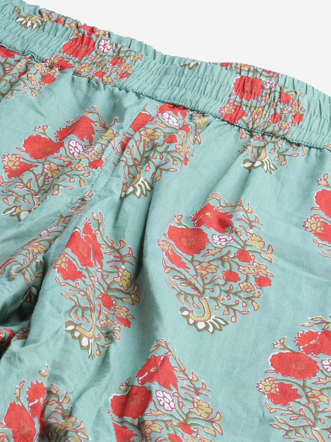 Women'S Green Floral Print Cotton Nightwear | LASVINI - Redefining Indian Fashion with Elegance