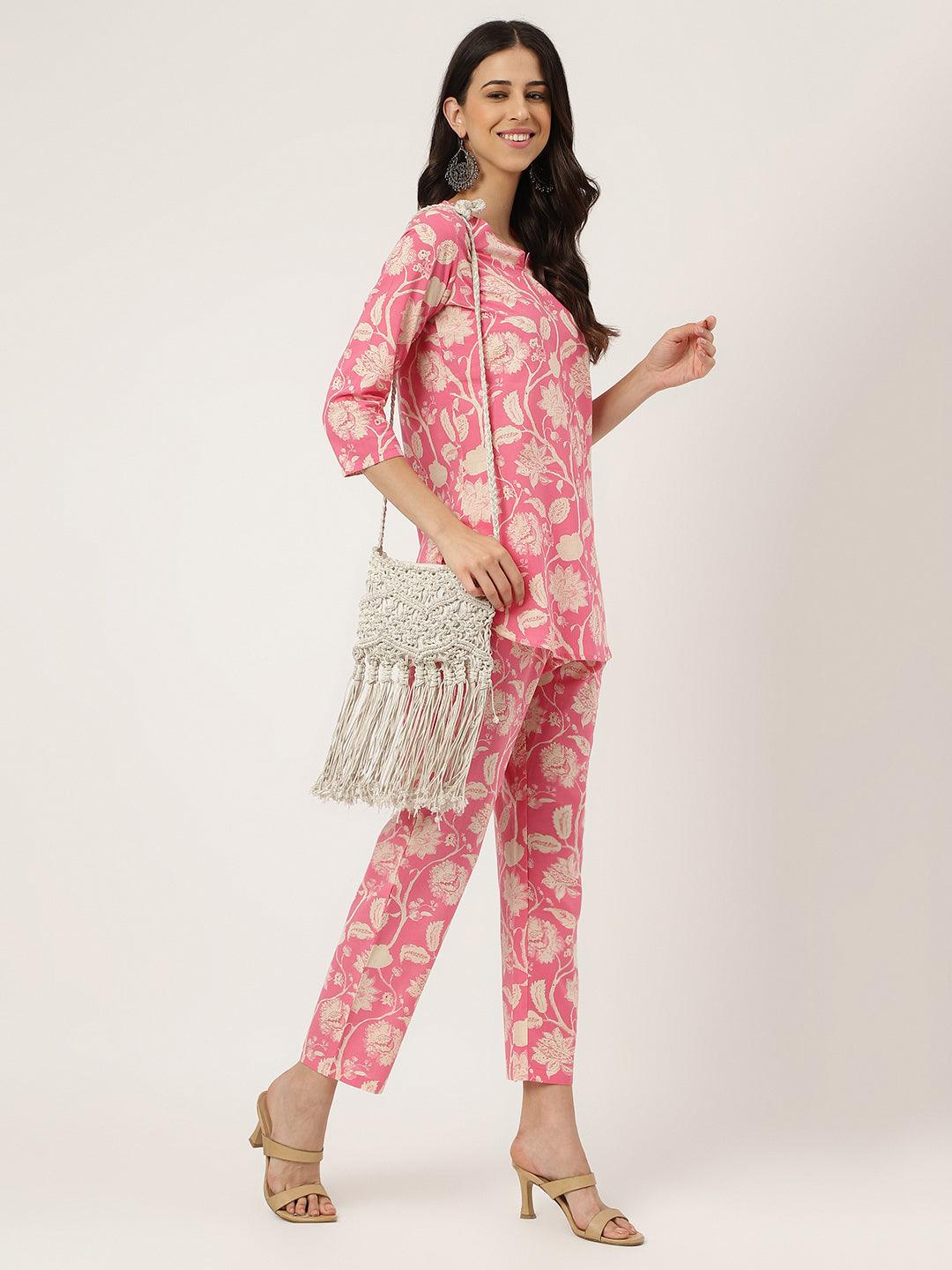 Pink Printed Loungewear/Nightwear | LASVINI - Redefining Indian Fashion with Elegance