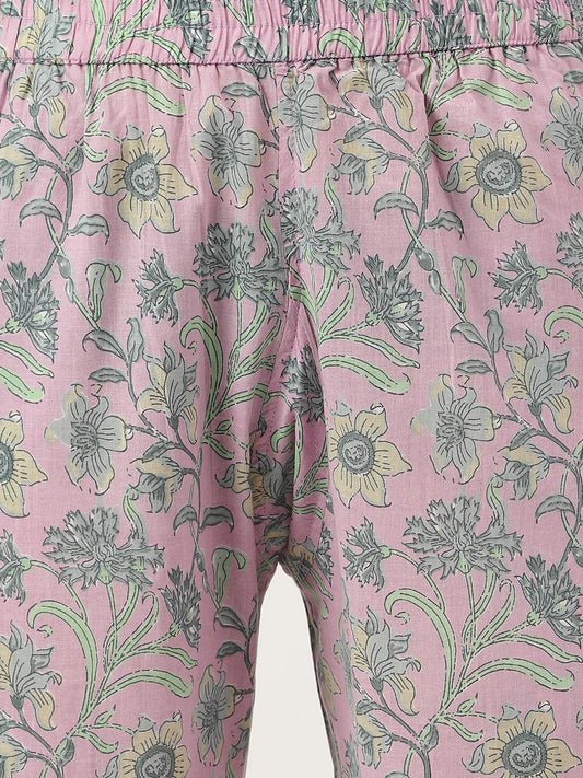 Lavender Printed Loungewear/Nightwear | LASVINI - Redefining Indian Fashion with Elegance