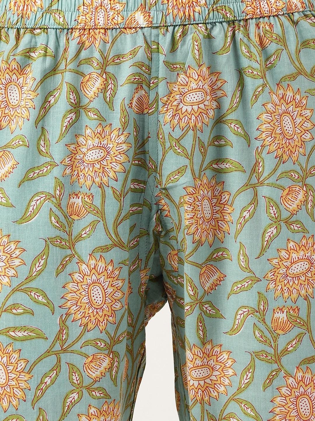 Green Printed Loungewear/Nightwear | LASVINI - Redefining Indian Fashion with Elegance