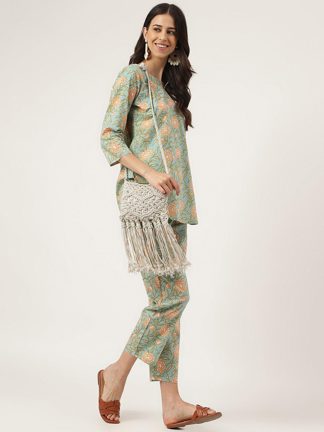 Green Printed Loungewear/Nightwear | LASVINI - Redefining Indian Fashion with Elegance