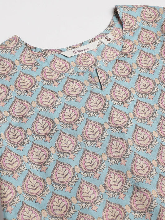 Sky Blue Printed Loungewear/Nightwear | LASVINI - Redefining Indian Fashion with Elegance