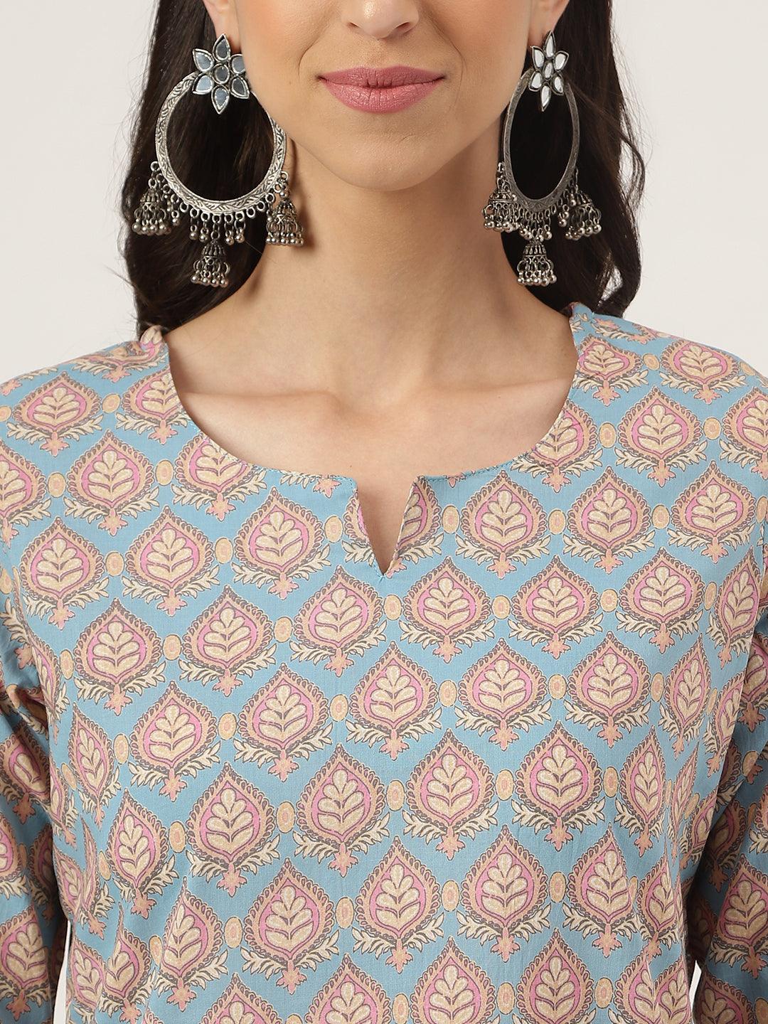 Sky Blue Printed Loungewear/Nightwear | LASVINI - Redefining Indian Fashion with Elegance