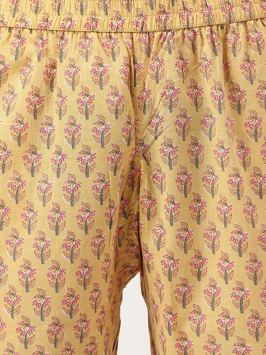 Mustard Printed Loungewear/Nightwear | LASVINI - Redefining Indian Fashion with Elegance