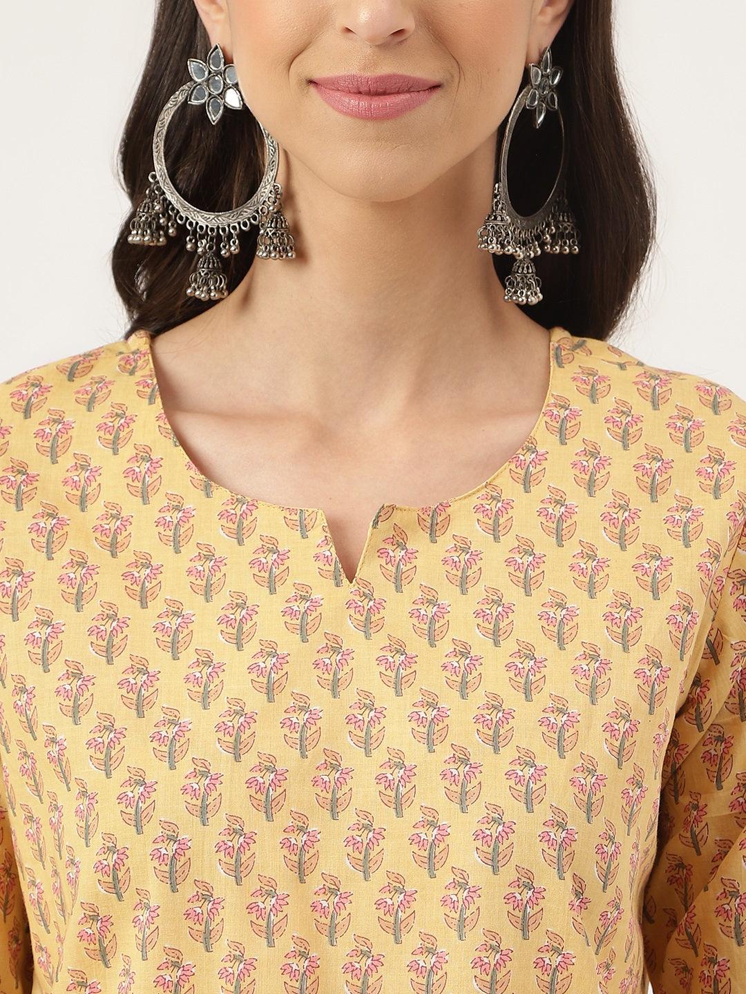 Mustard Printed Loungewear/Nightwear | LASVINI - Redefining Indian Fashion with Elegance
