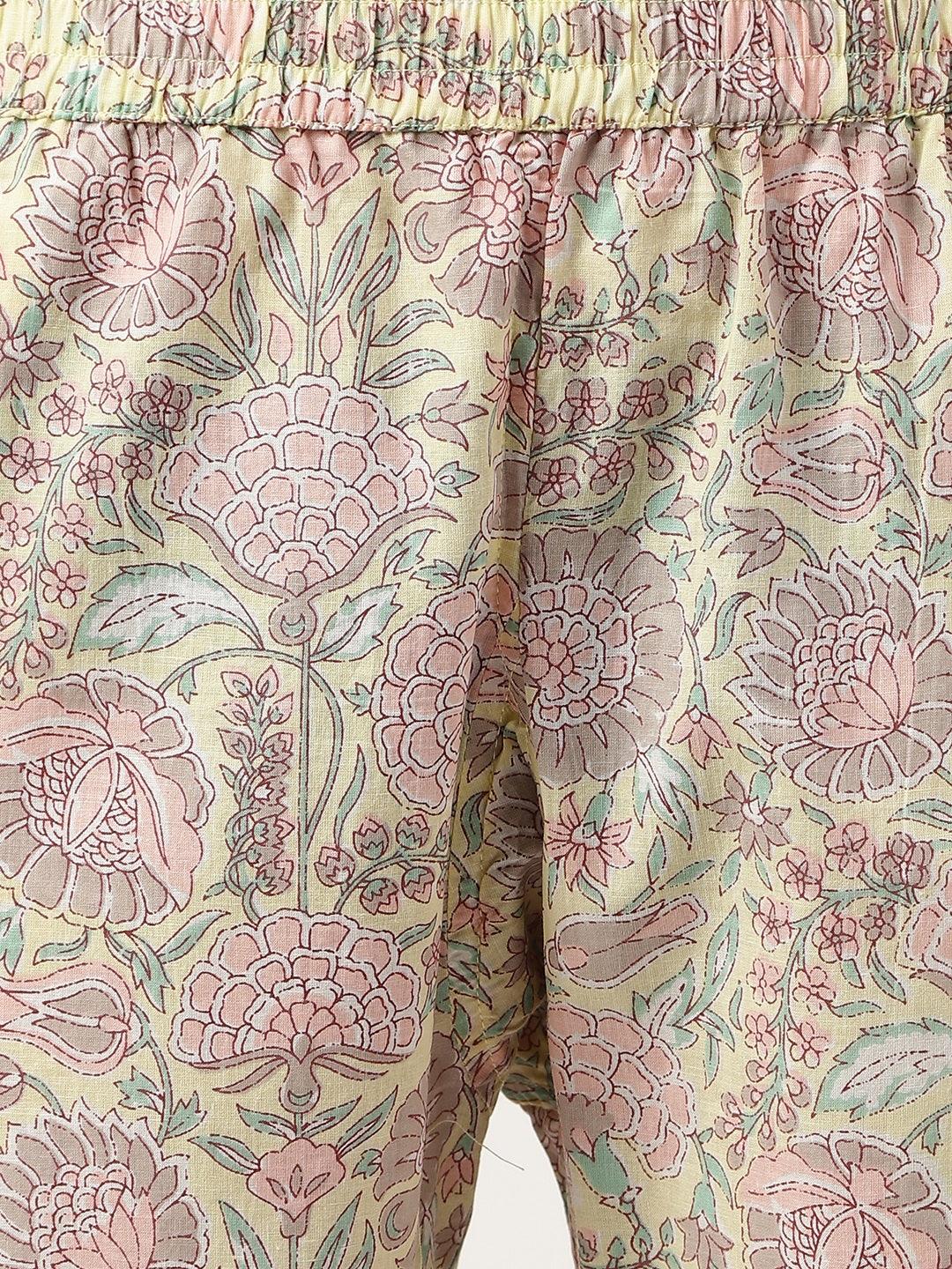 Yellow Printed Loungewear/Nightwear | LASVINI - Redefining Indian Fashion with Elegance