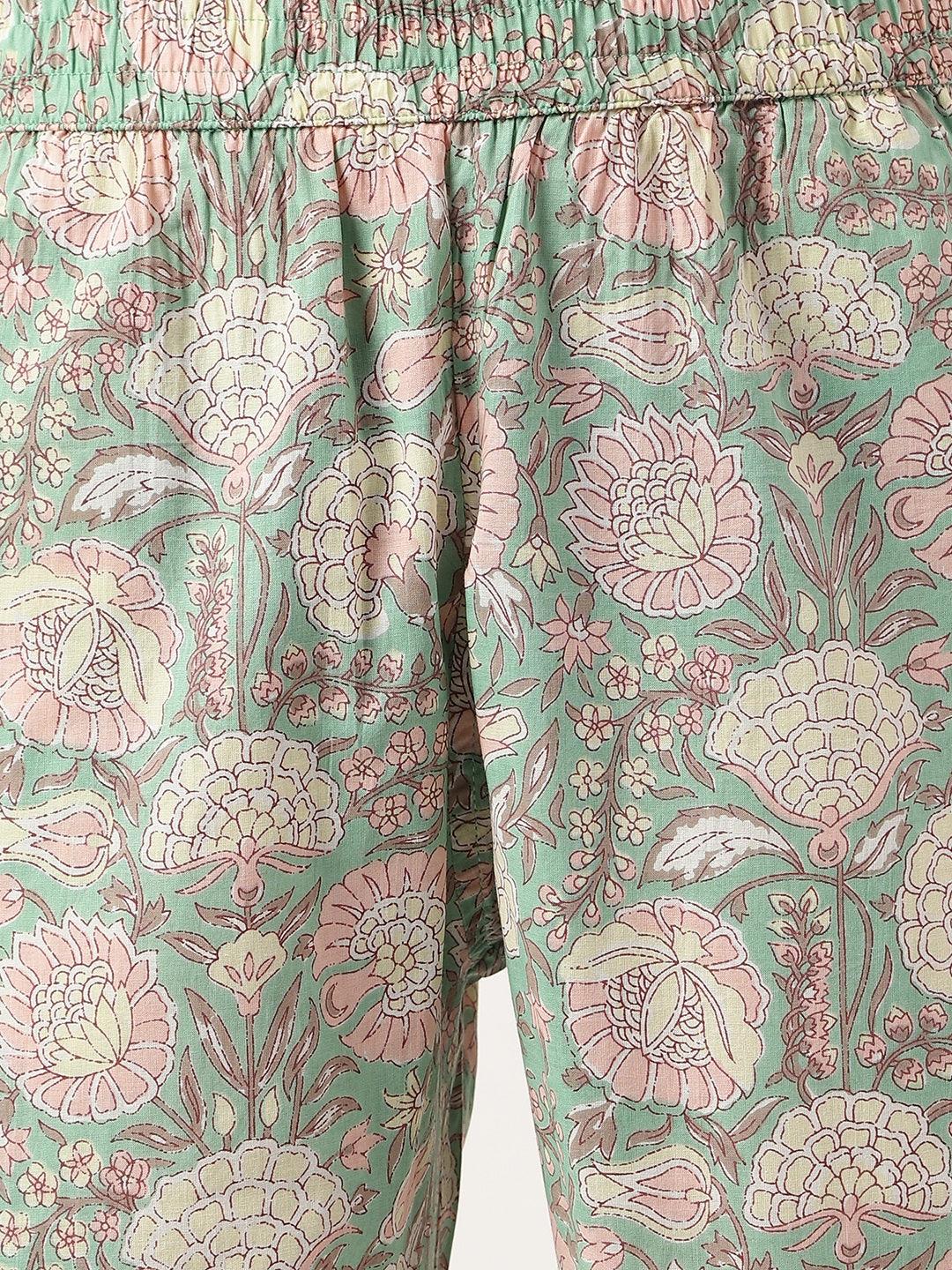 Mint Green Printed Loungewear/Nightwear | LASVINI - Redefining Indian Fashion with Elegance