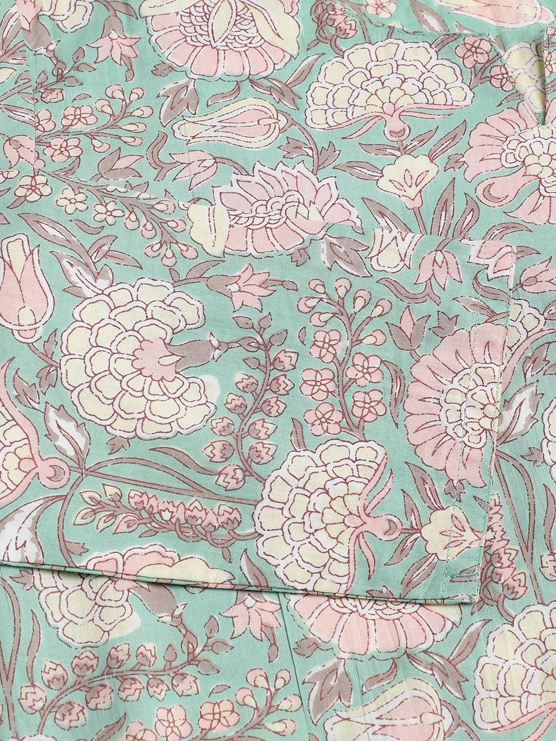 Mint Green Printed Loungewear/Nightwear | LASVINI - Redefining Indian Fashion with Elegance