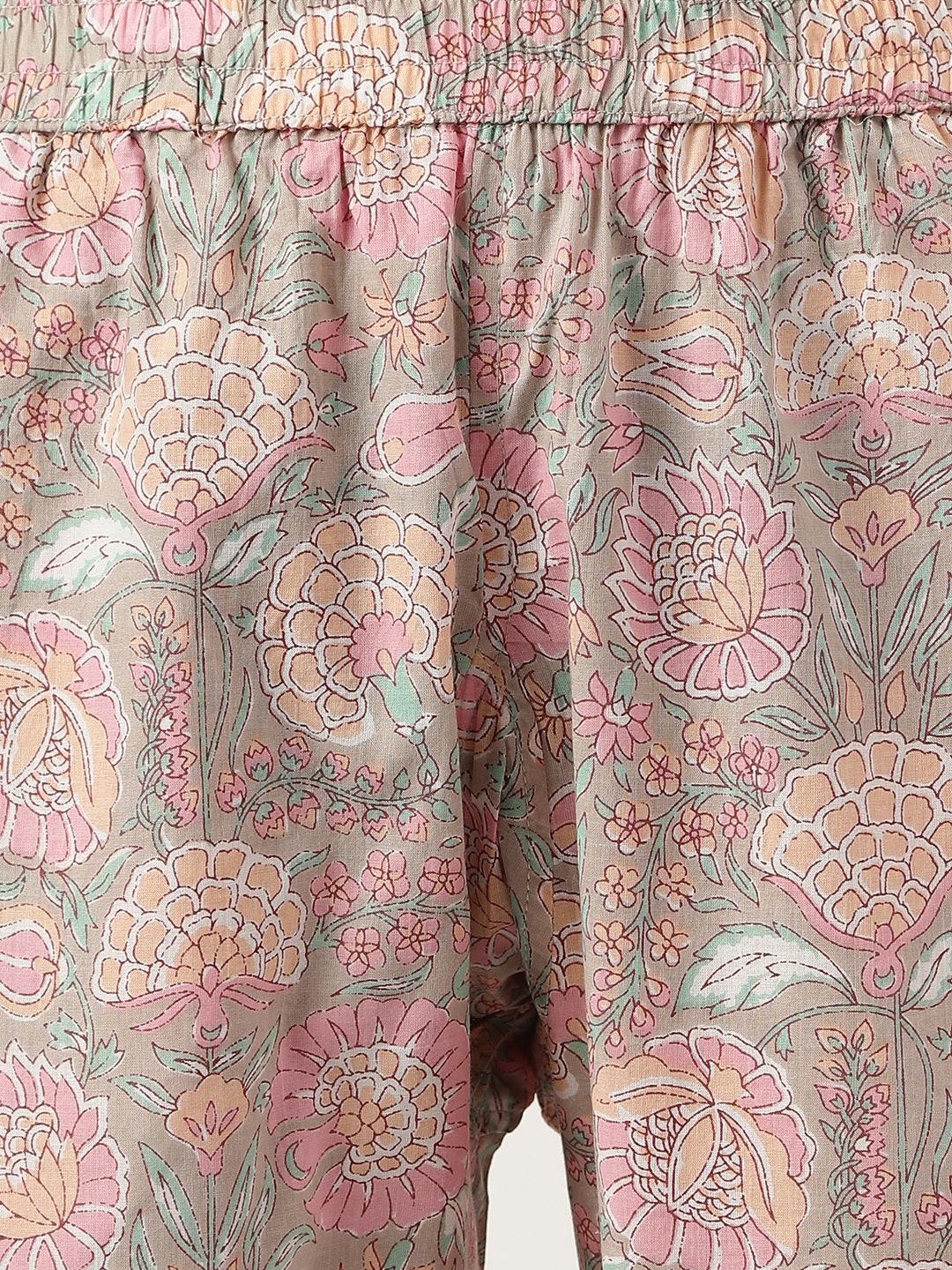 Light Brown Printed Loungewear/Nightwear | LASVINI - Redefining Indian Fashion with Elegance