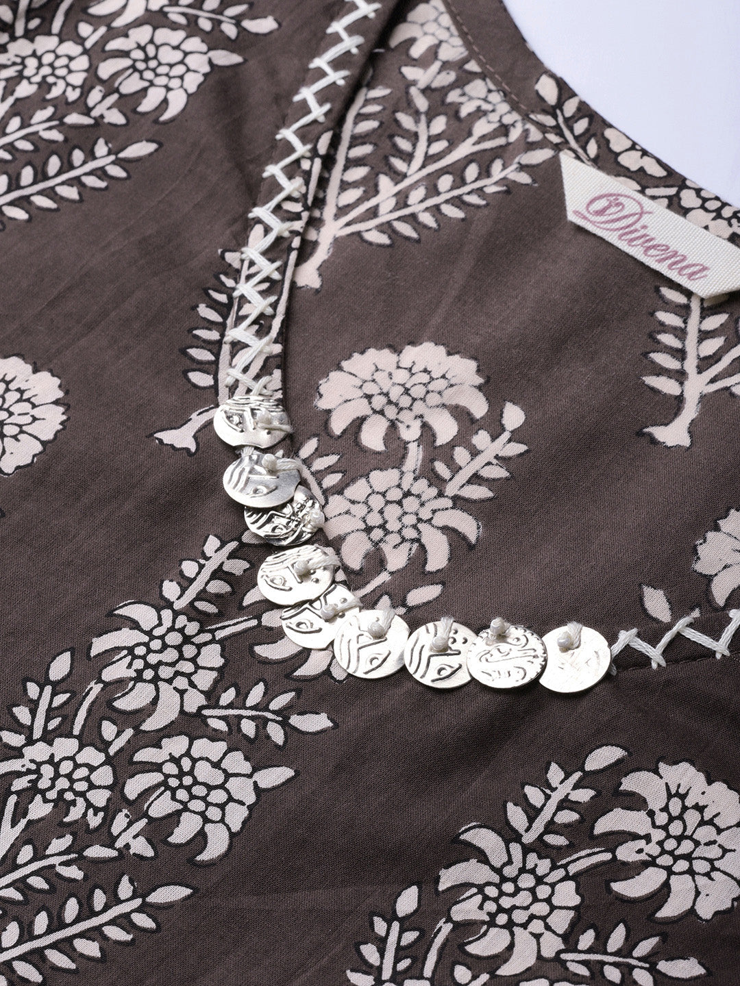 Women'S Double Layered Brown Cotton Kurta | LASVINI - Redefining Indian Fashion with Elegance