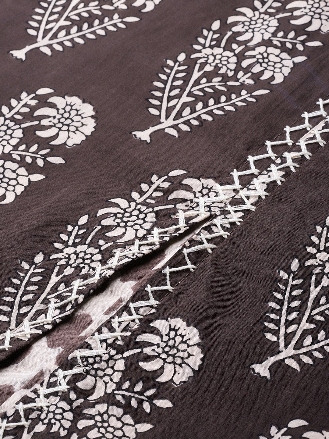Women'S Double Layered Brown Cotton Kurta | LASVINI - Redefining Indian Fashion with Elegance