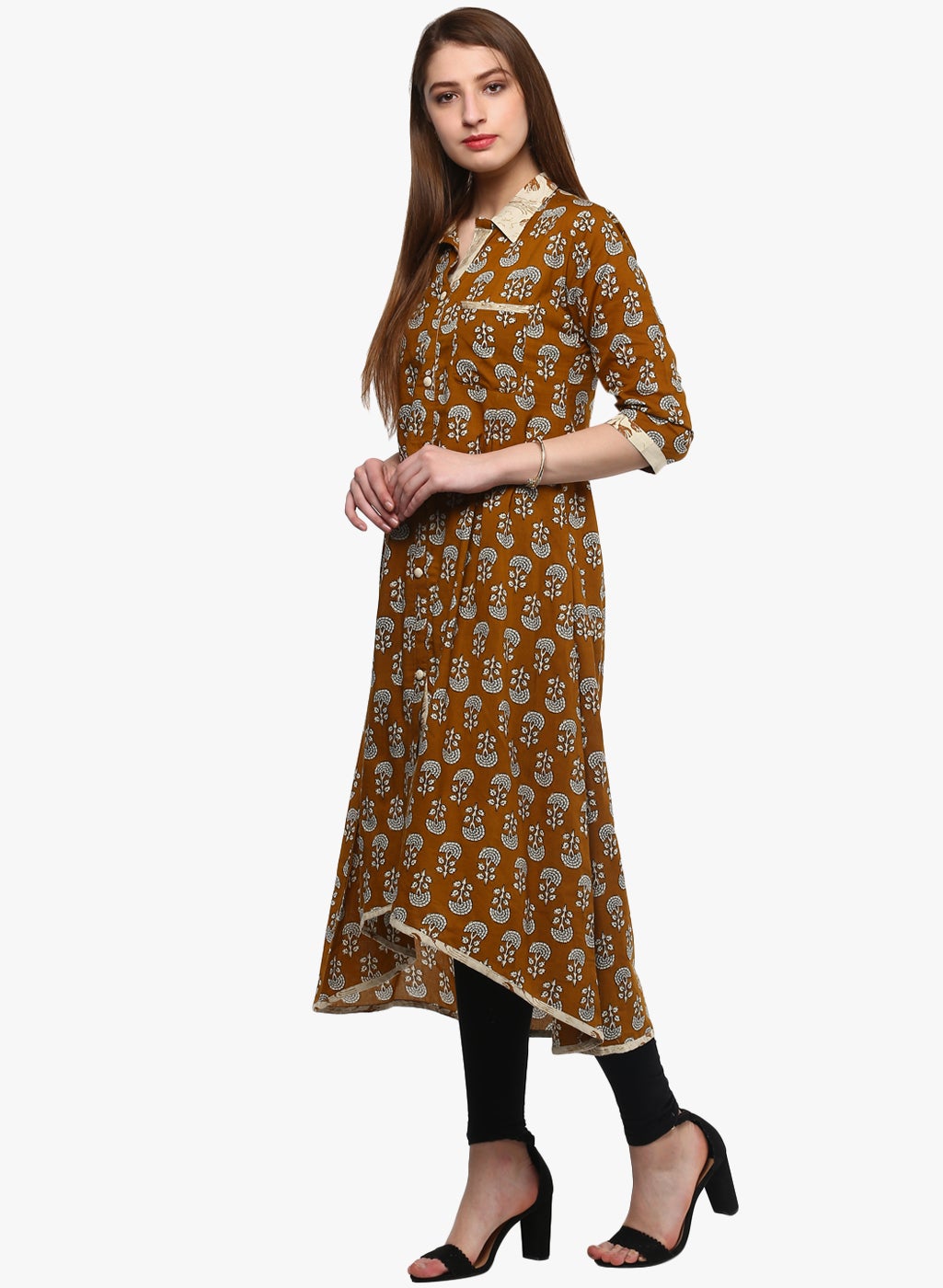 Women'S Printed Cotton Shirt Style Kurta | LASVINI - Redefining Indian Fashion with Elegance