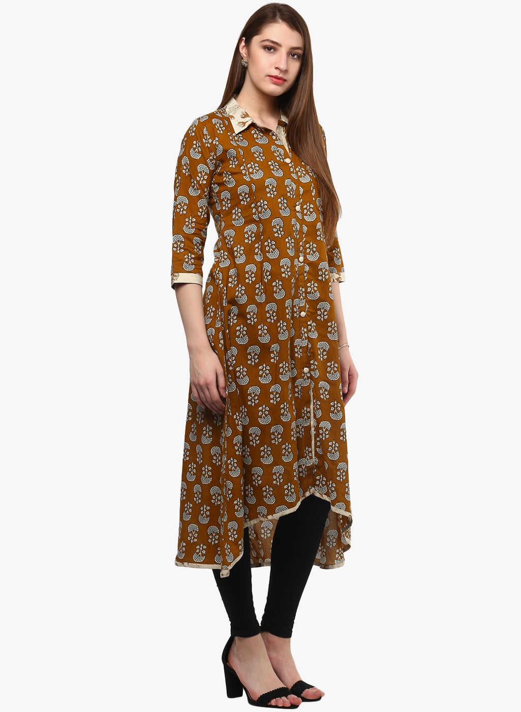 Women'S Printed Cotton Shirt Style Kurta | LASVINI - Redefining Indian Fashion with Elegance