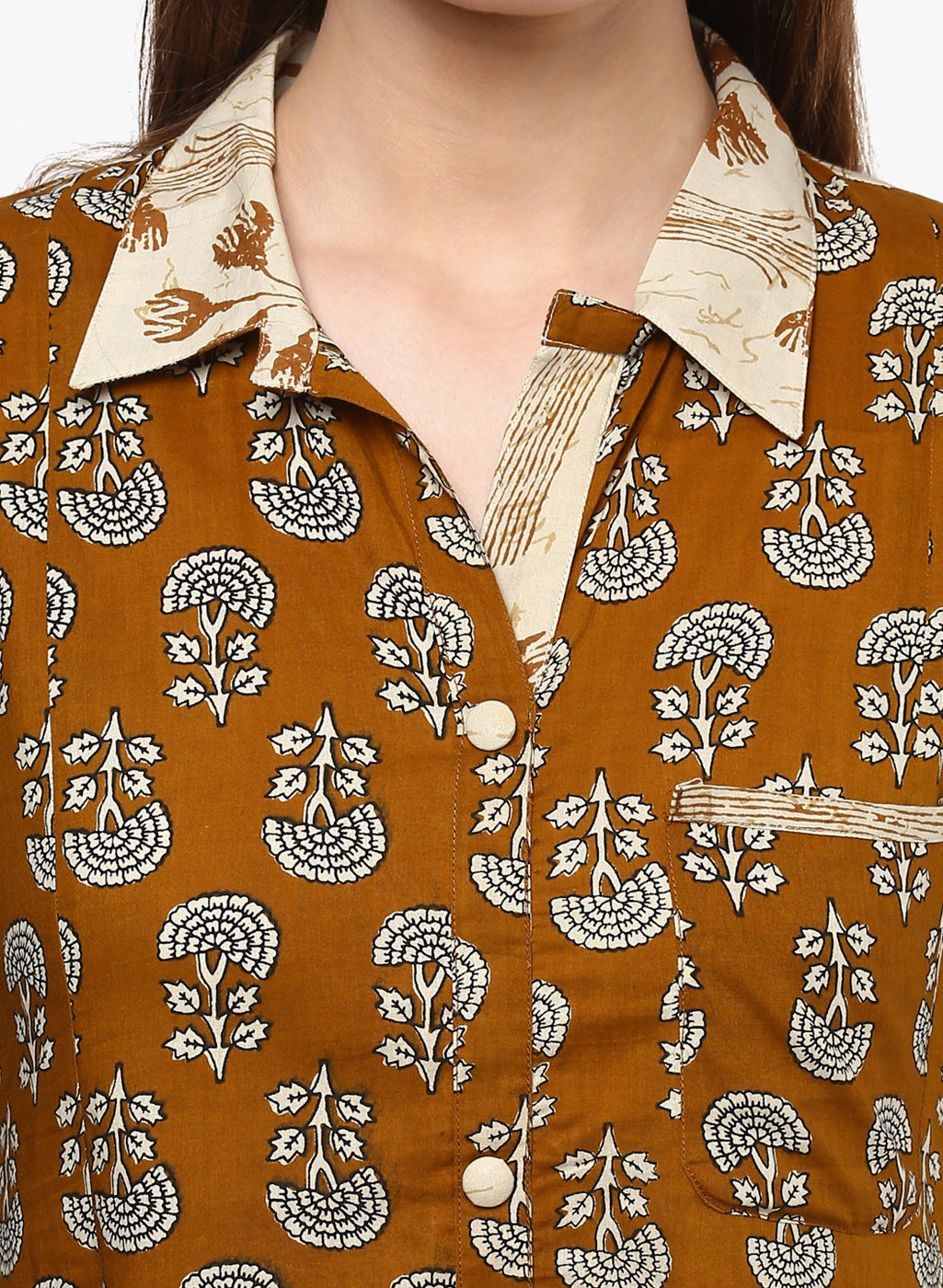 Women'S Printed Cotton Shirt Style Kurta | LASVINI - Redefining Indian Fashion with Elegance