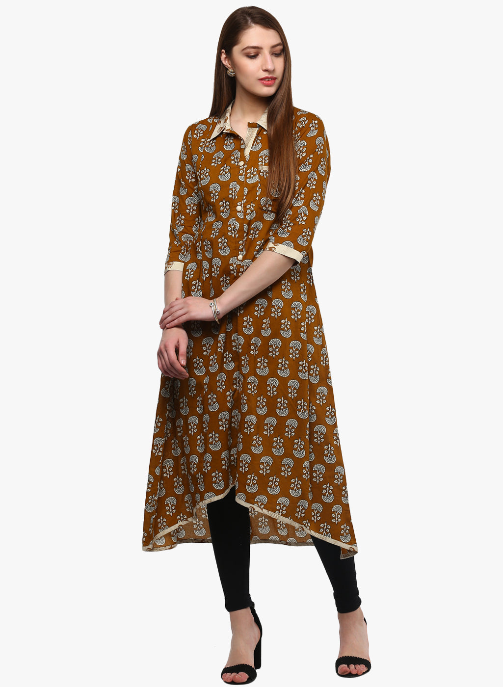 Women'S Printed Cotton Shirt Style Kurta | LASVINI - Redefining Indian Fashion with Elegance