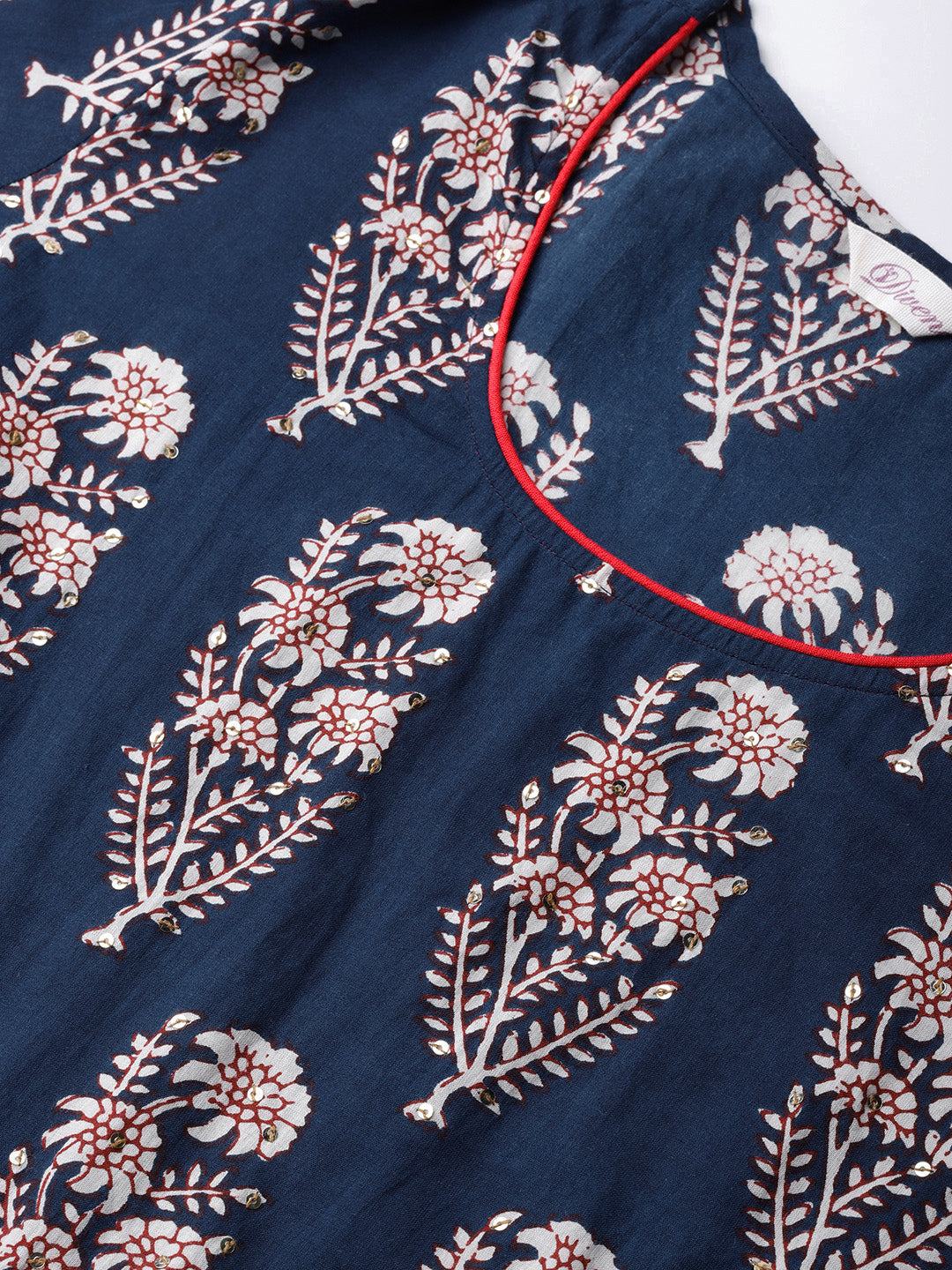 Women'S Royal Blue Printed Floor Length Anarkali | LASVINI - Redefining Indian Fashion with Elegance