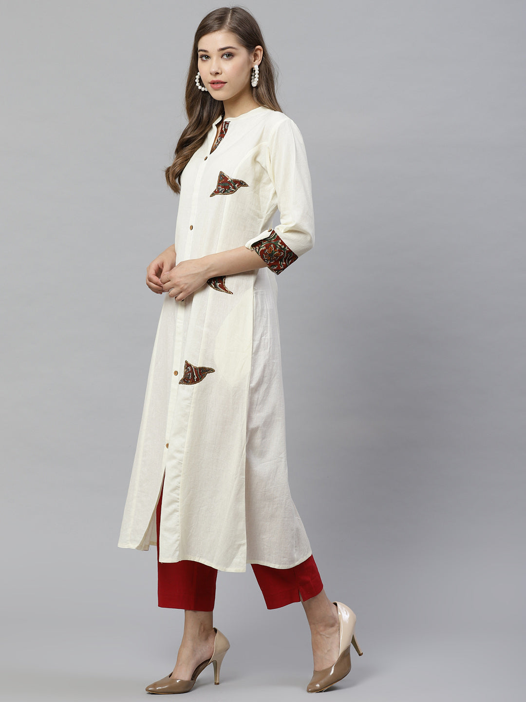 Women'S Sequin Work Cotton Flex Off White Kurta | LASVINI - Redefining Indian Fashion with Elegance