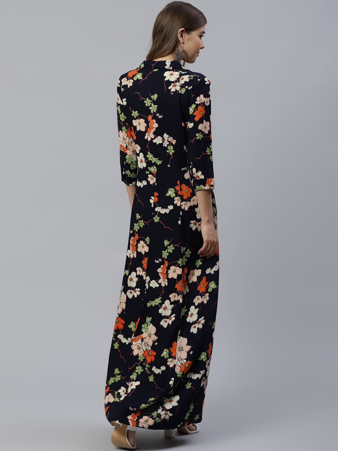 Women'S Blue A Line Printed Rayon Kurti | LASVINI - Redefining Indian Fashion with Elegance
