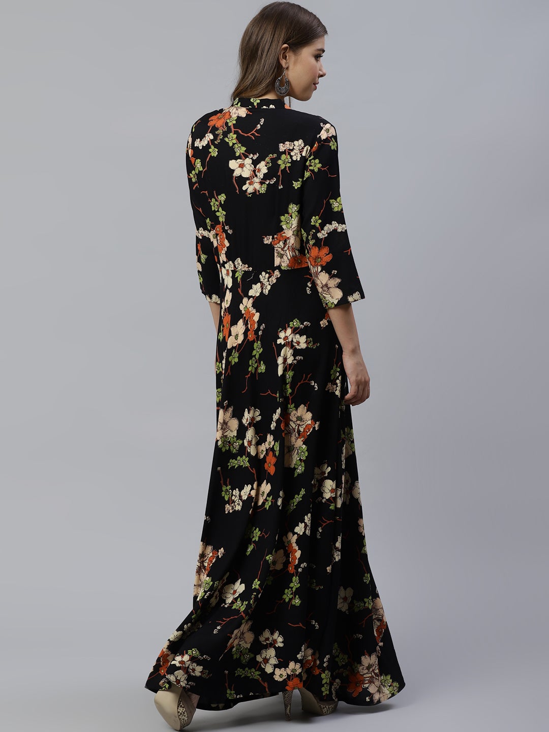 Women'S Black Floor Length Rayon Kurti | LASVINI - Redefining Indian Fashion with Elegance