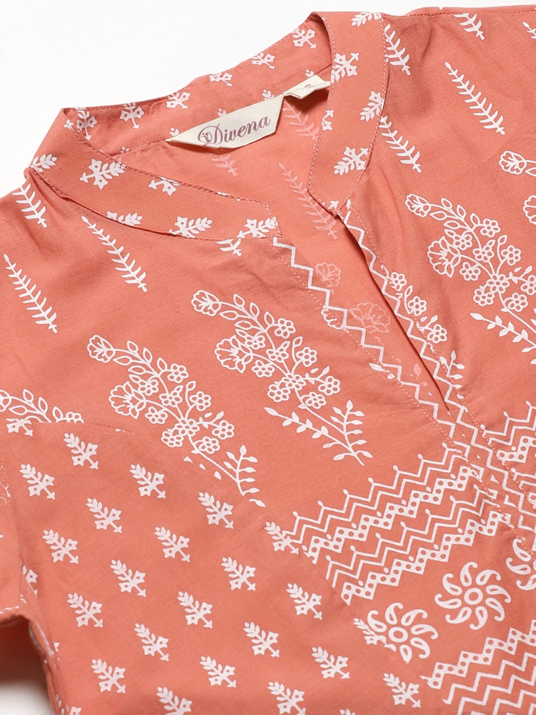 Women'S Pink A Line Printed Cotton Kurta | LASVINI - Redefining Indian Fashion with Elegance