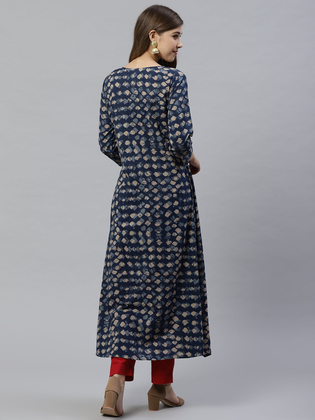Women'S Indigo A Line Cotton Kurta | LASVINI - Redefining Indian Fashion with Elegance