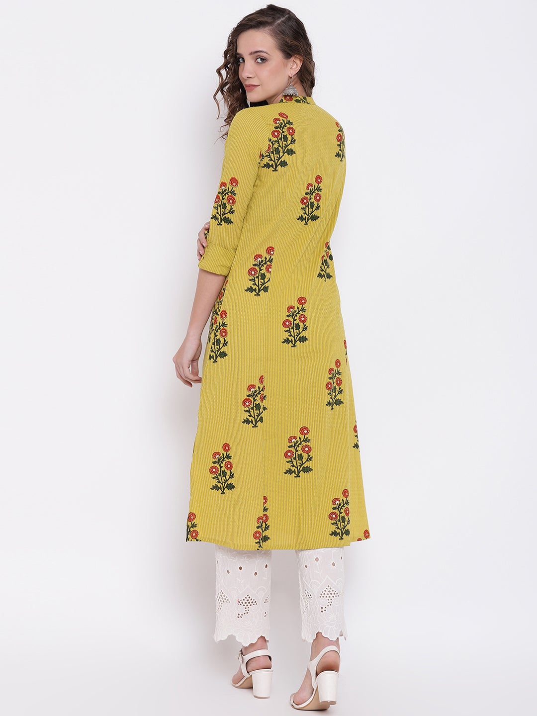 Women'S Lemon Yellow Straight Cotton Kurta | LASVINI - Redefining Indian Fashion with Elegance