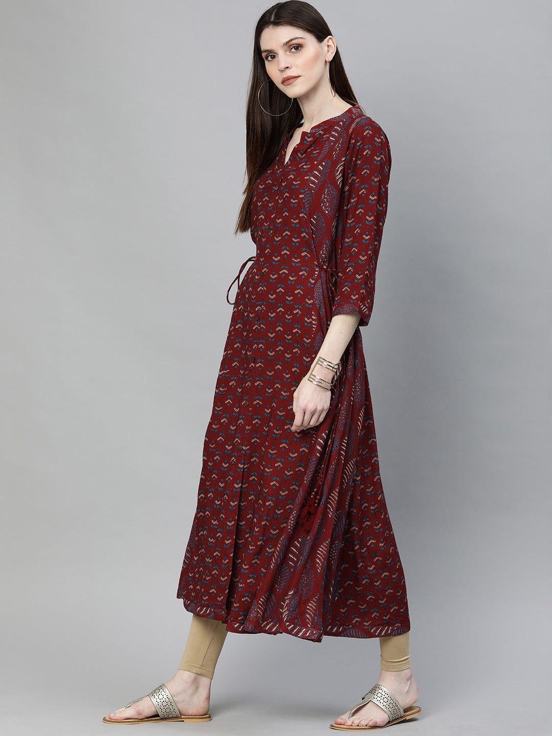 Women'S Maroon Rayon Kurta | LASVINI - Redefining Indian Fashion with Elegance