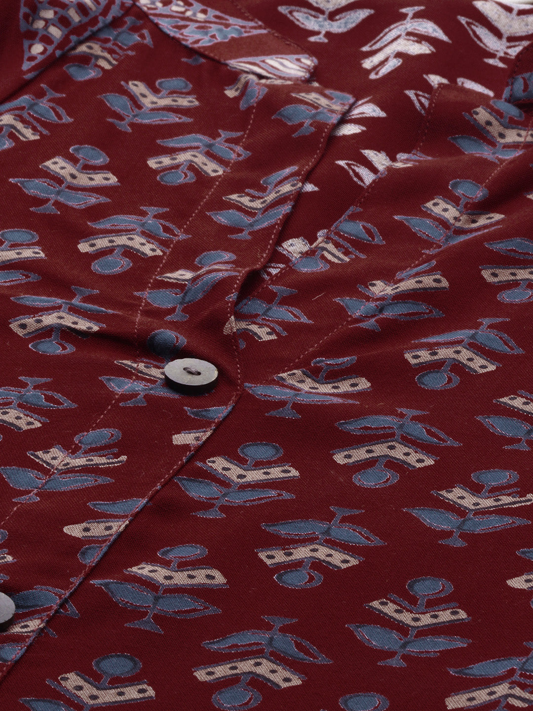 Women'S Maroon Rayon Kurta | LASVINI - Redefining Indian Fashion with Elegance