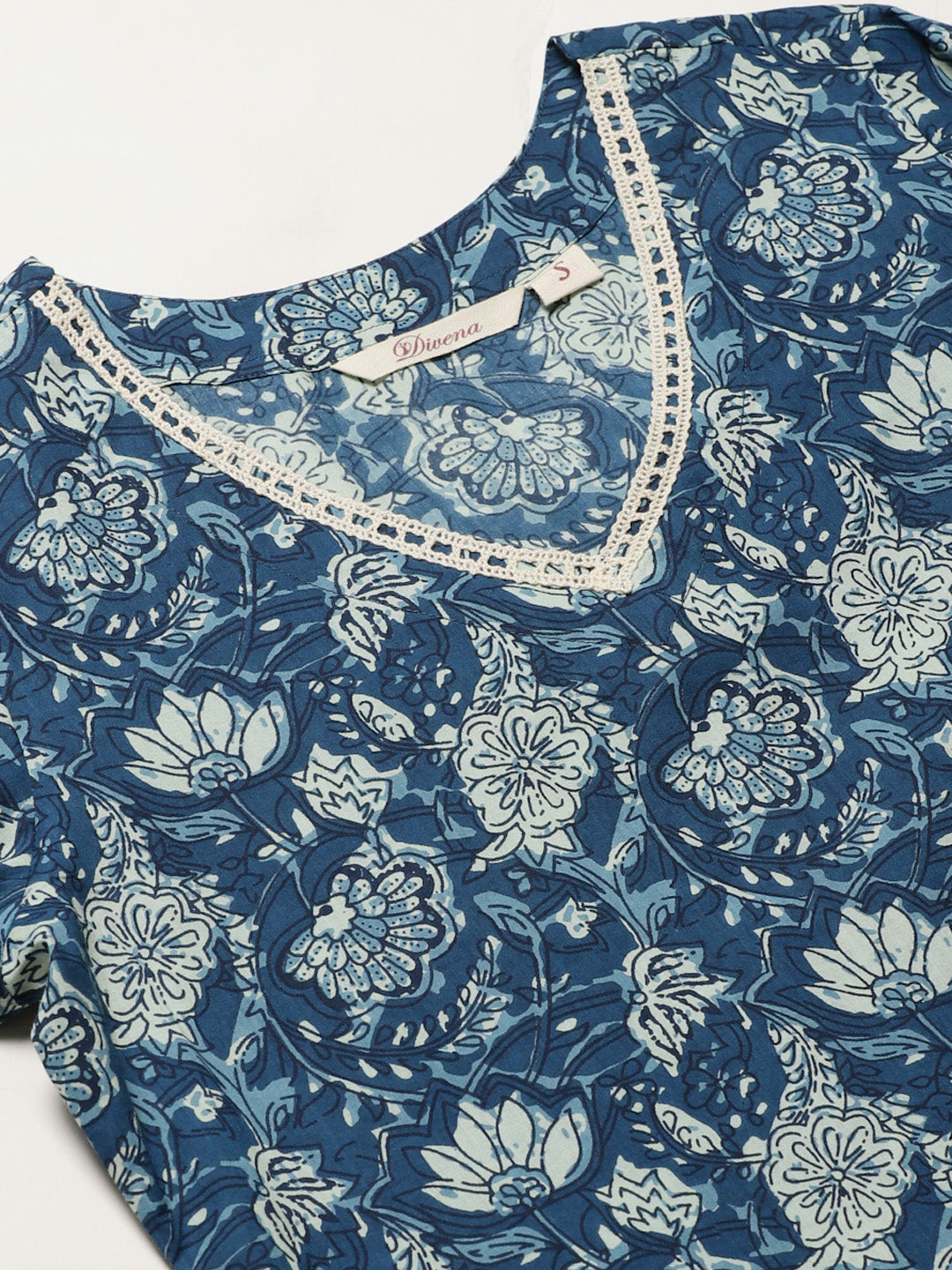 Women'S Indigo Flaired Kurta With Belt | LASVINI - Redefining Indian Fashion with Elegance