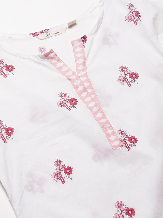 Women'S White Cotton Kurti Sharara With Kota Dori Dupatta | LASVINI - Redefining Indian Fashion with Elegance